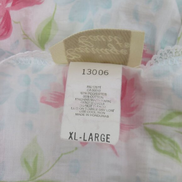 VTG Carriage Court Women XL Sleep Dress Short Sleeve Coverup Robe Pink Flowers - Picture 14 of 16